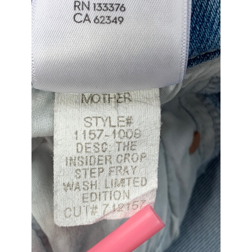Mother Denim The Insider Crop Step Fray Jeans Size 24 Limited Edition Wash - Picture 10 of 16